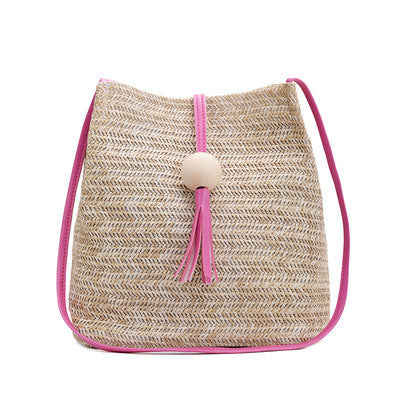 Female Bag Foreign Trade Fashion Bucket Bag Retro Rattan Bag Straw Bag