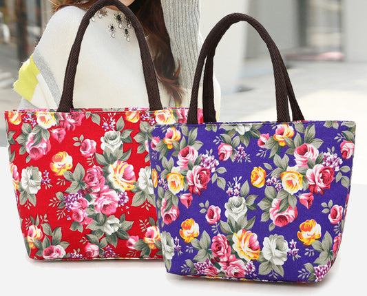 Casual Canvas Color Small Cloth Bag Handbag Lunch Bag Old Bag Mommy Bag