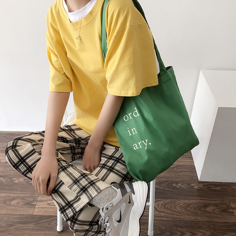 Casual Large-capacity Canvas Bag Female Bag College Style Shoulder Bag Student School Bag Bag Tote Bag