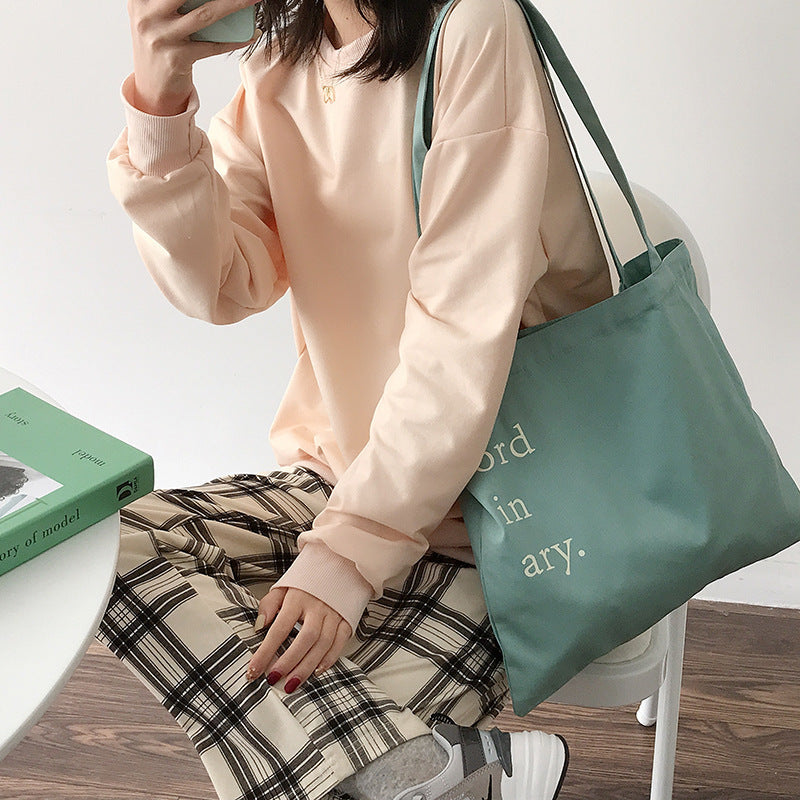 Casual Large-capacity Canvas Bag Female Bag College Style Shoulder Bag Student School Bag Bag Tote Bag