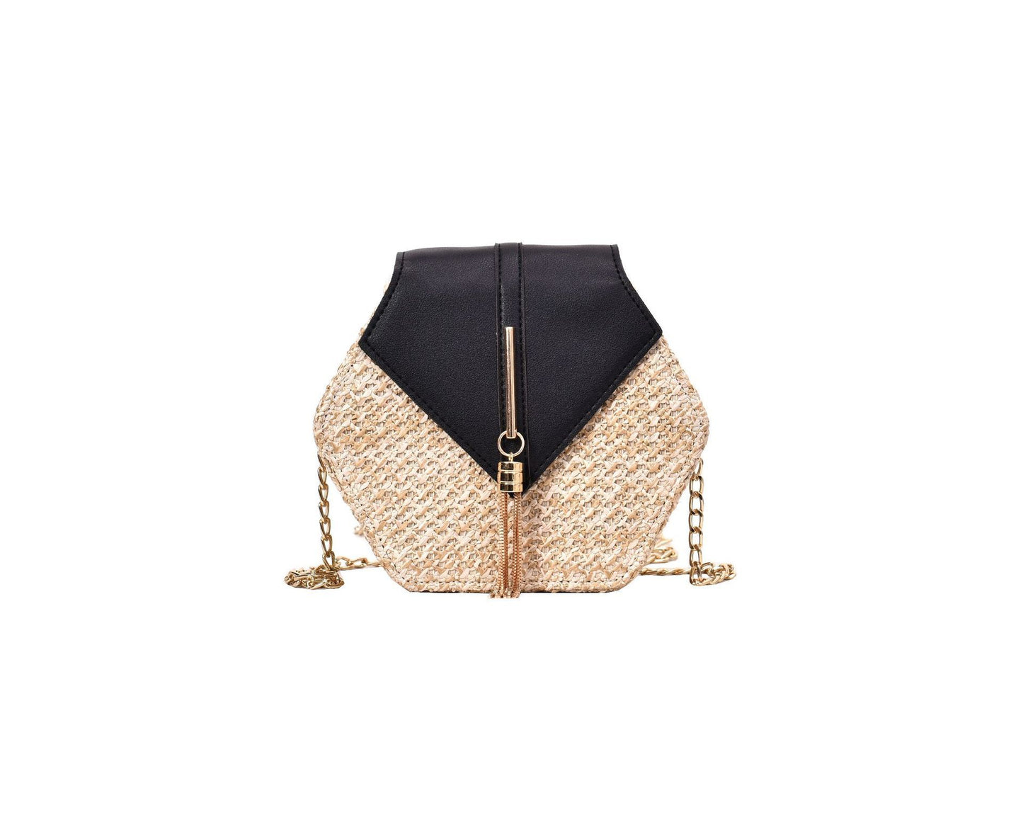 Small Bag Western Style Straw Woven Bag Texture Chain Bag Female Bag